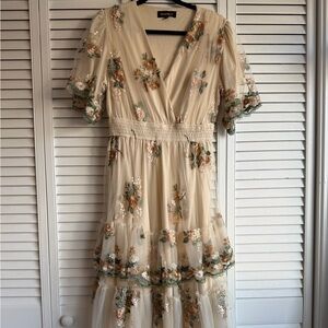 Chic Floral Embroidered Maxi Dress